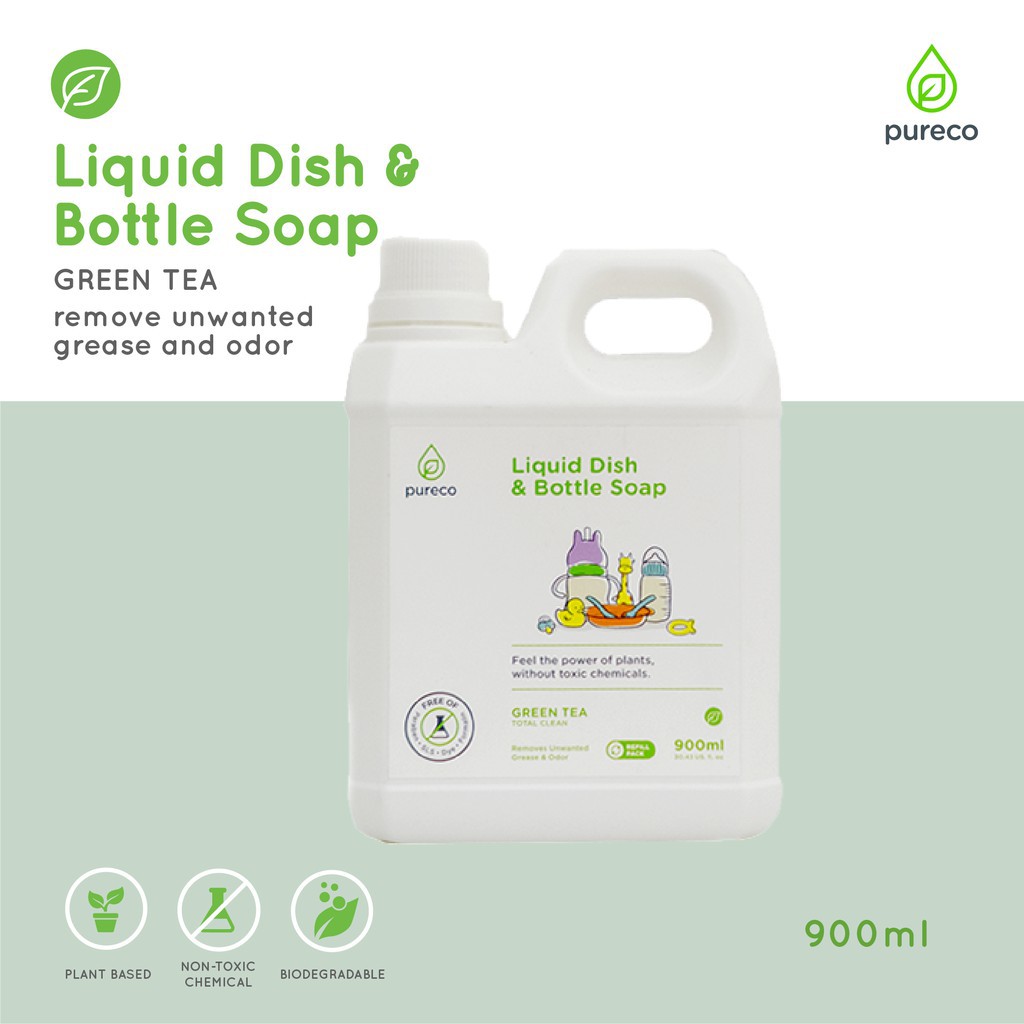 PURECO - LIQUID REFILL 900 ML - DETERGEN SOFTENER DISH SOAP VEGE WASH HAND SOAP SANITIZER CLEANER