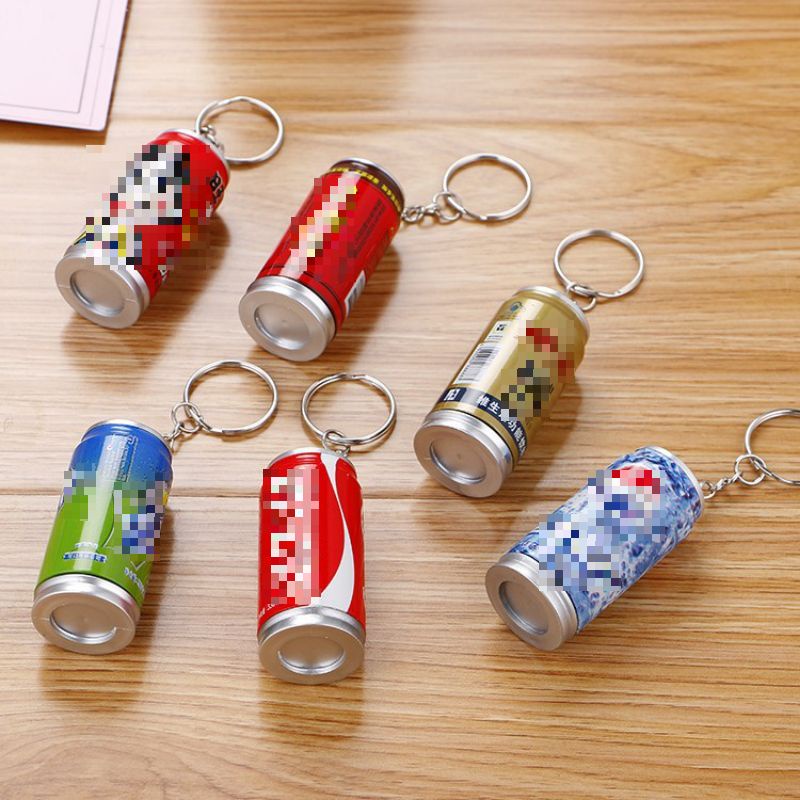 T&amp;Y Gantungan Kunci Minuman Kaleng 2 IN 1 Pena Bentuk Minuman Pulpen Botol Minuman Gantungan Keychain Murah Import