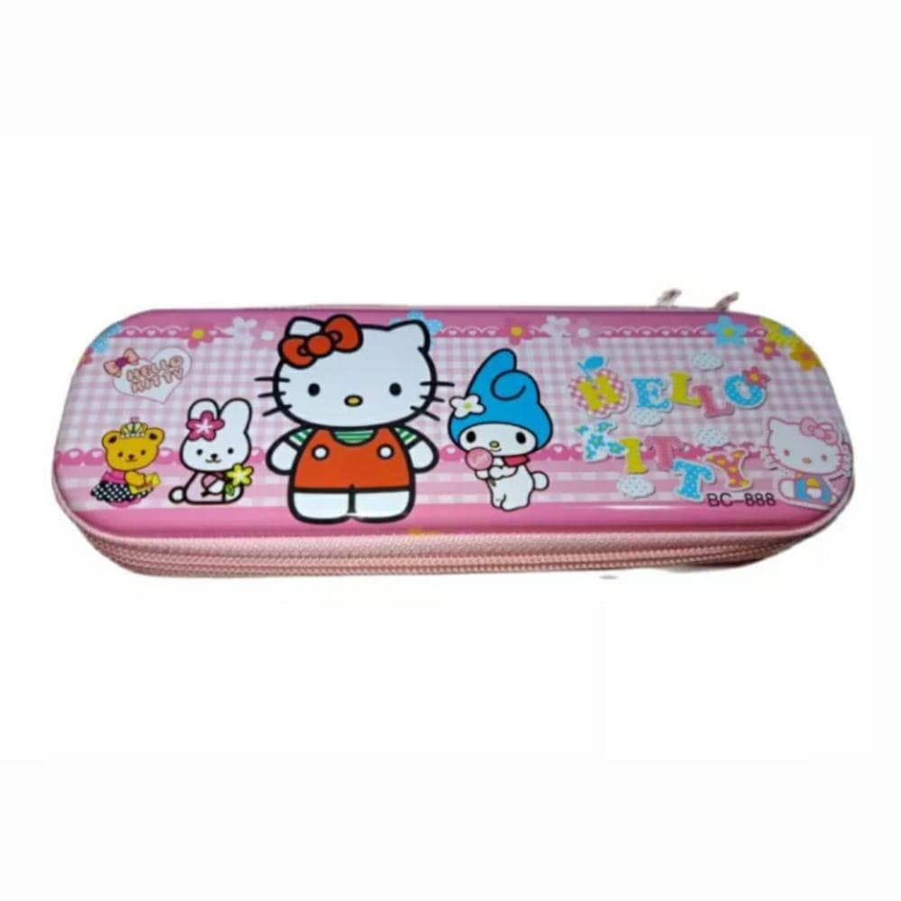 Kotak Pensil Kaleng dengan Resleting Karakter Kartun. Murah