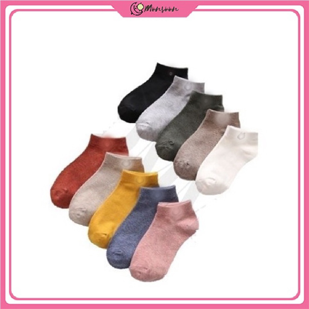 MONSOON - D2010 Short Socks Sepatu / Kaos Kaki Motif Beruang Coklat / Kaos Kaki Pendek / Kaos Kaki Pria Wanita / Kaos Kaki Ankle Cute K351 / Socks