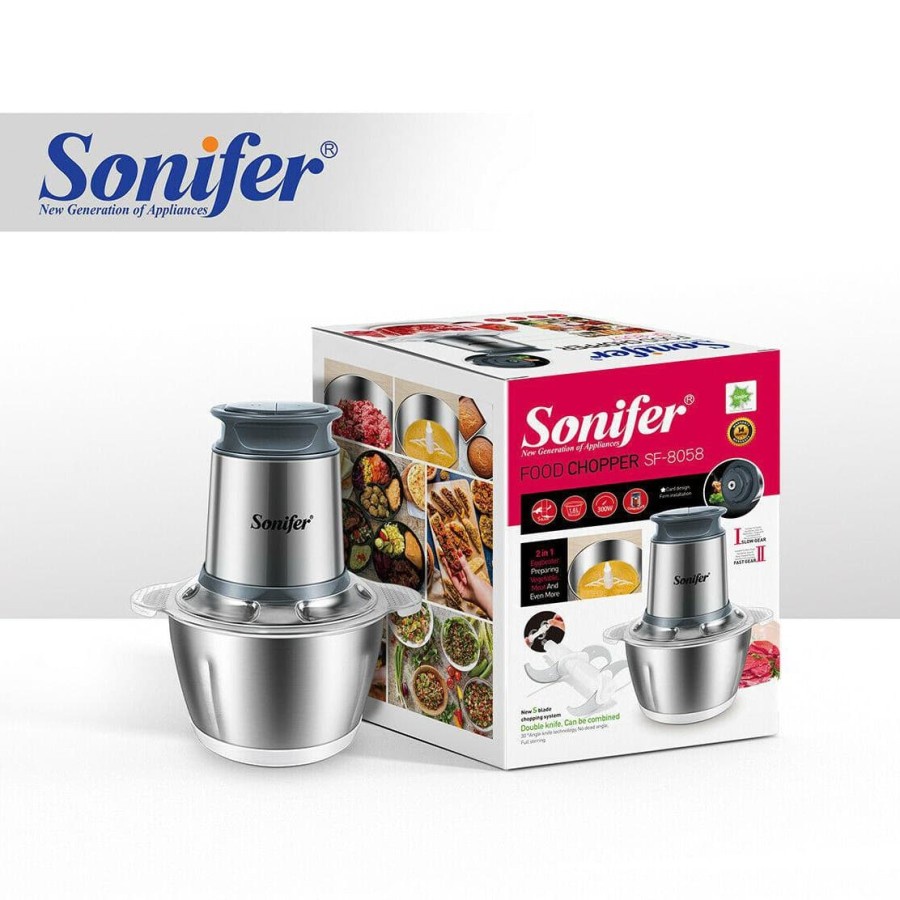 Food Chopper Wadah Stainless 1,8L Sonifer SF-8058 Blender Bumbu Daging