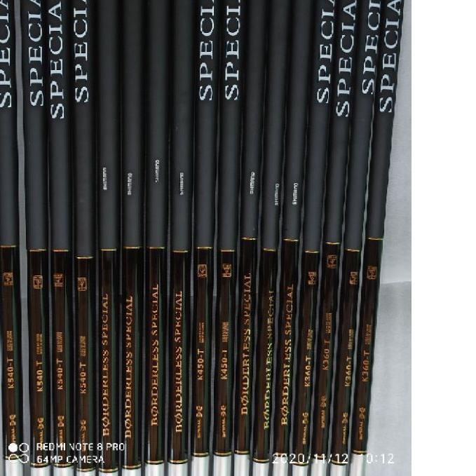 BIG PROMO 1.1 tegek shimano borderless glk made in japan packing pipa pvc+bonus ujung carbon solid ,