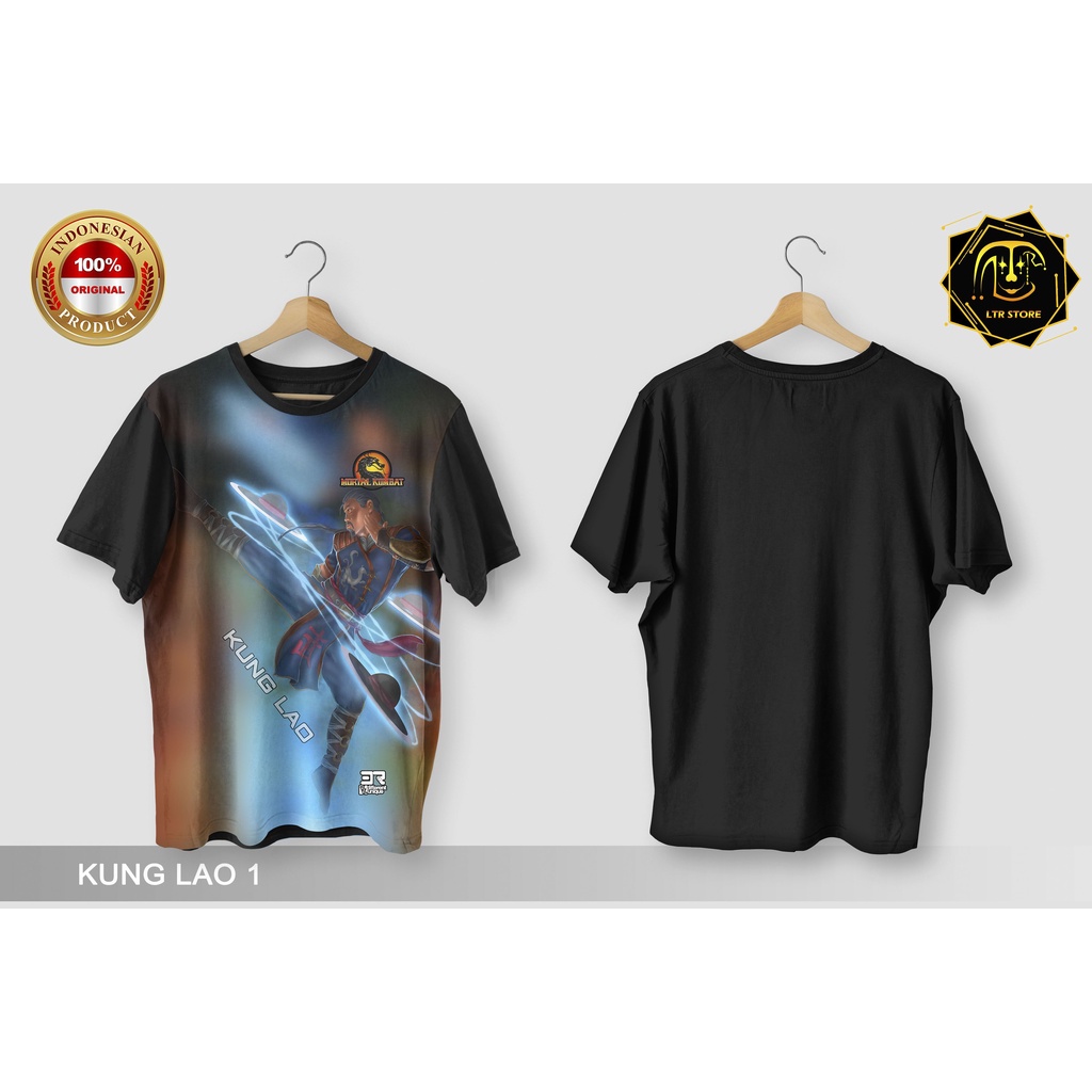 [ BAYAR DI TEMPAT ] BAJU PRINTING GAMBAR MORTAL KOMBAT KUNG LAO 1 - KAOS DISTRO ORIGINAL MOTIF KARTU
