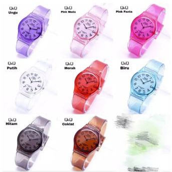 READY STOCK Jam Tangan Pria Wanita QnQ Q&amp;Q Jelly Rubber Transparan Karet Murah QQ001 Women Watch