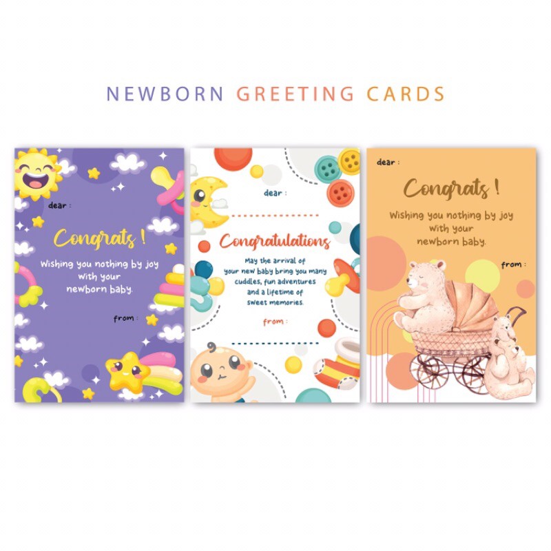 KARTU UCAPAN BABY GIFT NEW BORN GREETING CARDS BAYI NEWBORN TAG KADO