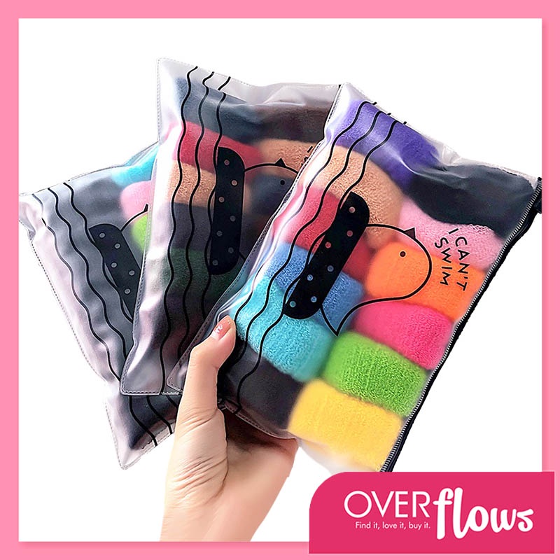 OVERFLOWS.ID 12 Pcs Ikat Rambut Donat Handuk Jumbo Kuncir Tali Rambut Import Murah