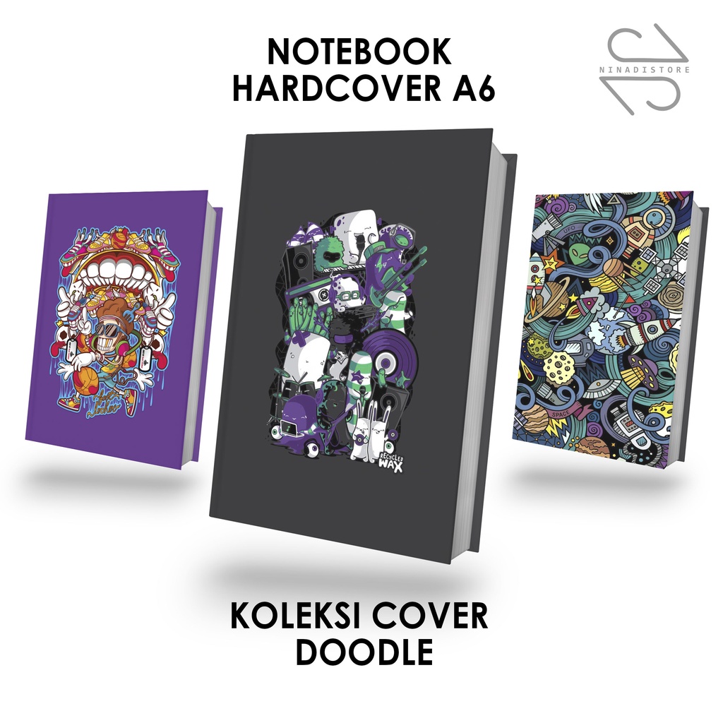 

Pocket Book/Notebook Hardcover A6 isi polos dan garis Gambar Dodlee