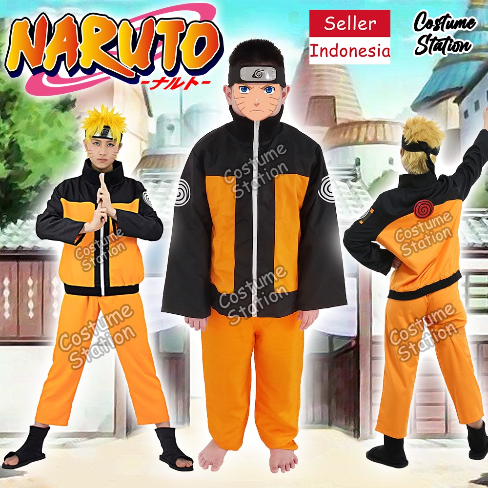 Kostum Naruto Black / Costume Ninja Konoha Anime anak