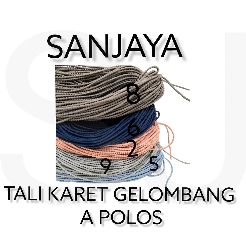 TALI KARET GELOMBANG ELASTIS / TALI MOTIF POLOS / TALI KERAJINAN TANGAN DIY / TALI STRING ELASTIS / TALI KARET GELOMBANG A POLOS