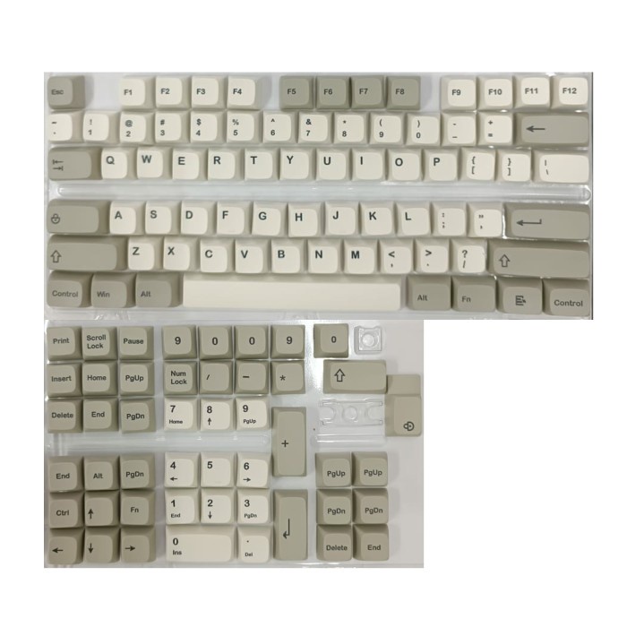 KEYCAPS SIMPLE RETRO GREY XDA PROFILE MECHANICAL KEYBOARD SINGLE SHOT