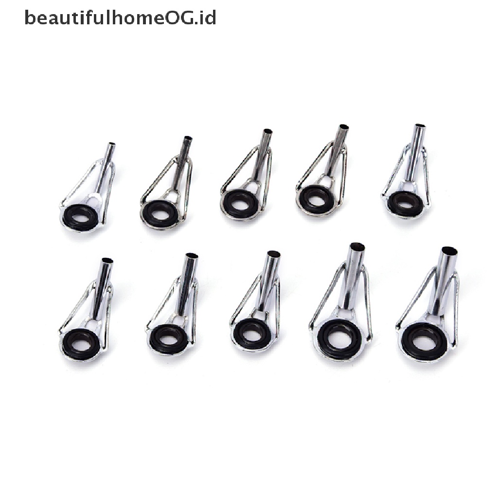 80pcs Ring Guide Joran Pancing 10 Ukuran Bahan Baja Warna Hitam