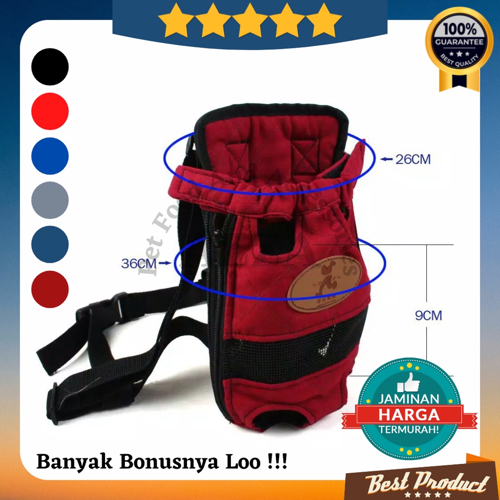 Tas Gendong Kucing Anjing Murah dan Praktis Kualitas Premium Bergaransi dan Nyaman / Perlengkapan Gendongan Kucing Anjing untuk Perjalanan Hewan Peliharaan / Pet Travel Gendongan Kucing Front Back Pack Motif Polos dan Kulit