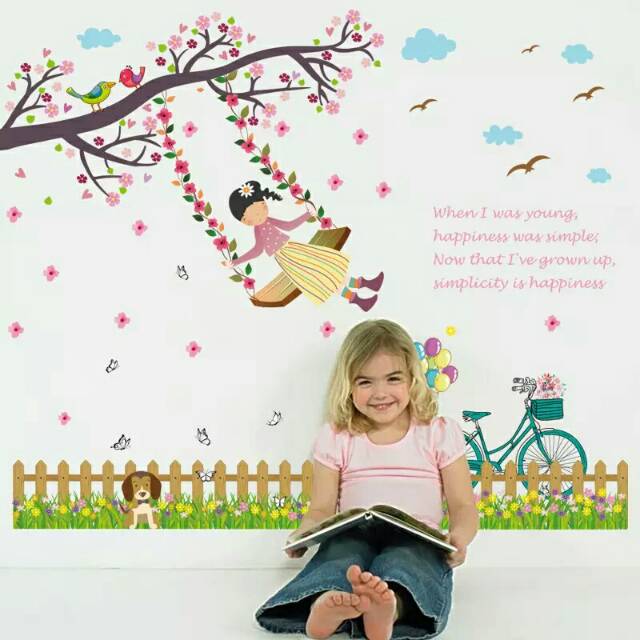 RELIZA WALLSTICKER PAGAR AYUNAN SEPEDA ANAK DAPUR KITCHEN SK7051 STIKER DINDING / WAL