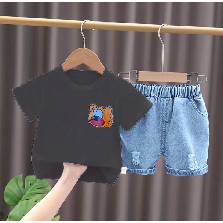 PROMO-SETELAN PAKAIAN BAJU CELANA JEANS BAYI ANAK (UNISEX) MOTIF CUTE BEAR GARFIELD USIA 6 BULAN-5 TAHUN BAHAN KATUN LEMBUT TERBARU TERMURAH/ SETELAN PAKAIAN BAJU CELANA JEANS BAYI ANAK LAKI-LAKI/ SETELAN PAKAIAN BAJU CELANA JEANS BAYI ANAK PEREMPUAN