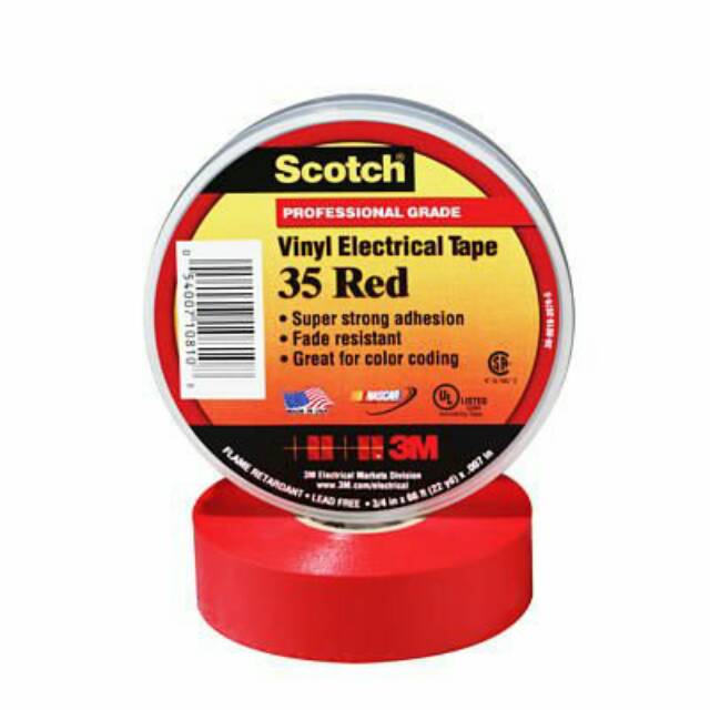 

3M Scotch 35 Isolasi Vinil Merah size 3/4 x 66 ft Original