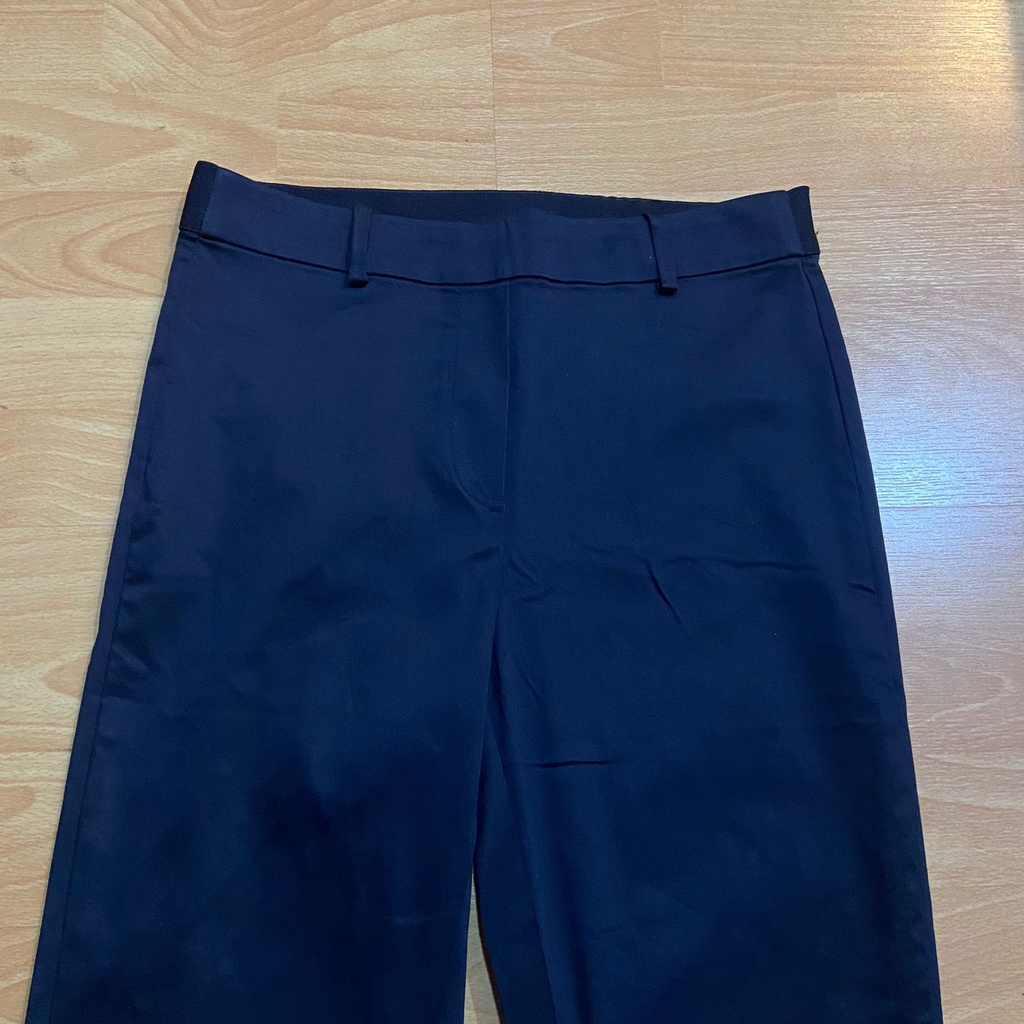 H&amp;M Celana Wanita Super Stretch Ankle-Length Pinggang Karet Navy Khaki Green Original Trousers Slacks