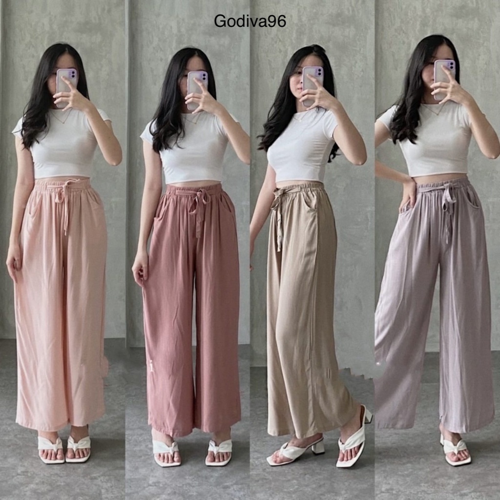 Godiva96 - HOME WEAR CREPE LOOSE KULOT HOMWE / KULOT CELANA RUMAH WANITA MEDAN