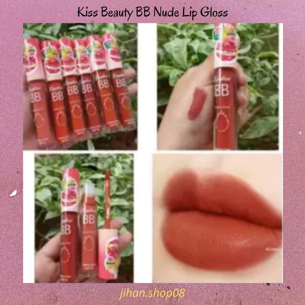 FLASH SALE Iman Of Noble BB Nude Lip Gloss Lipstick Cair Matte Lipgloss murah jihan.shop08