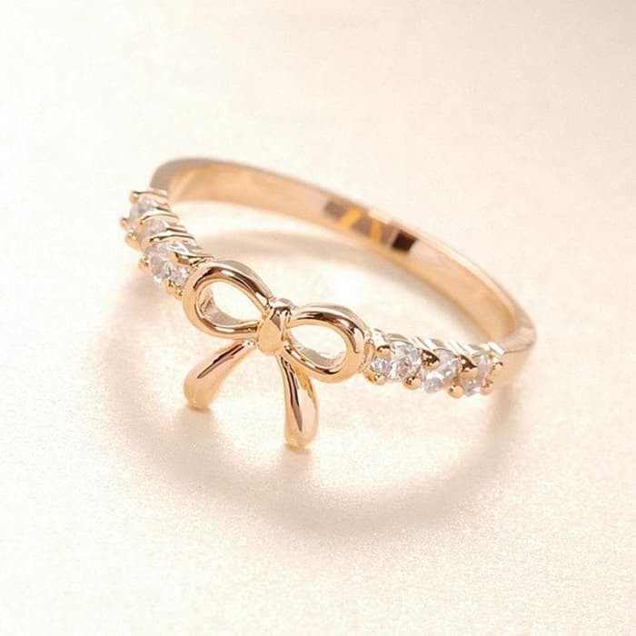 Cincin Wanita Model Pita Warna Gold Dan Silver All Size