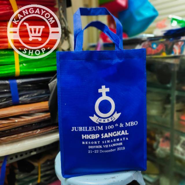 

Tote bag custom / tas seminar / tas promosi sablon nama / spunbond tebal