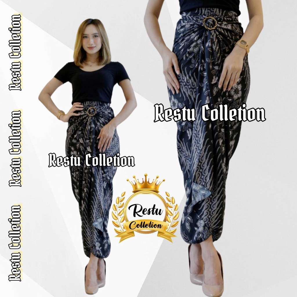 COD Restu Colletion Rok Lilit Songket Serut Batik Bawahan Kebaya Wisuda Kemeja Bloese Kondangan Nikahan Tunangan Wanita Allsize Bahan Satin HQ Premium Cerry Silver