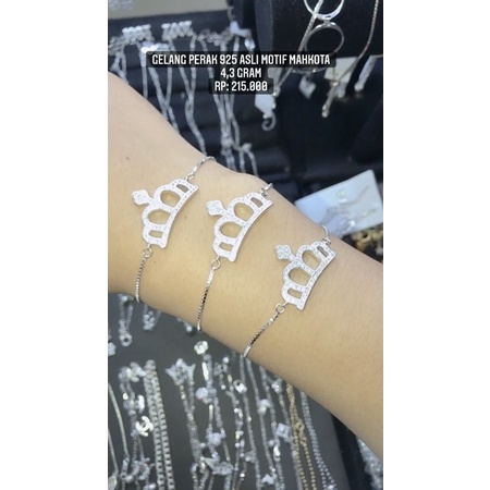 Gelang Perak 925 Asli Serut Mahkota