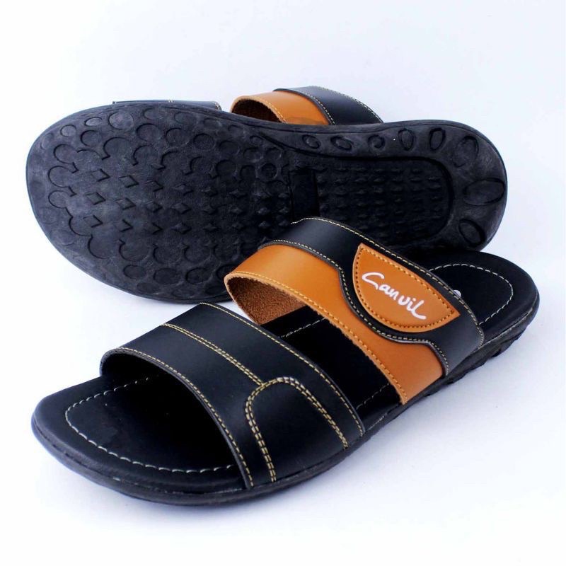 Sandal Kulit Slop Pria Carvil Berkualitas