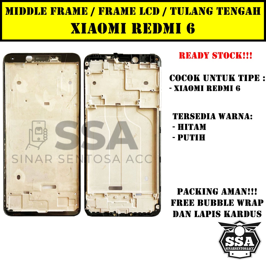 Tulang Tengah Middle Frame LCD Xiaomi Redmi 6 6a Original 100% Tulang Casing Bezel Bezzel Bazel Handphone HP Ori Original Awet Murah 6A REDMI6 REDMI6A