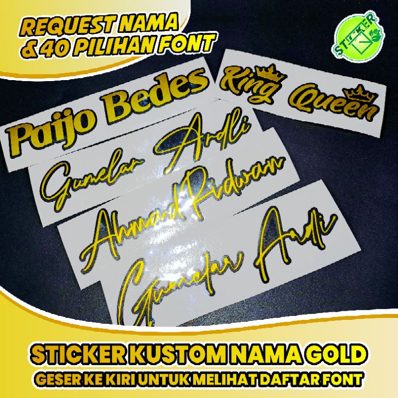 

STIKER CUSTOM NAMA BEBAS GOLD