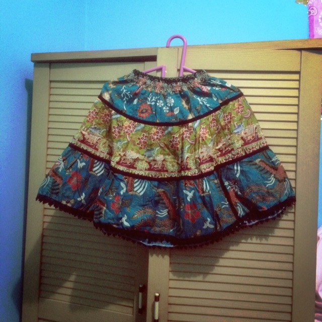 Rok batik bordir hijau tangerang