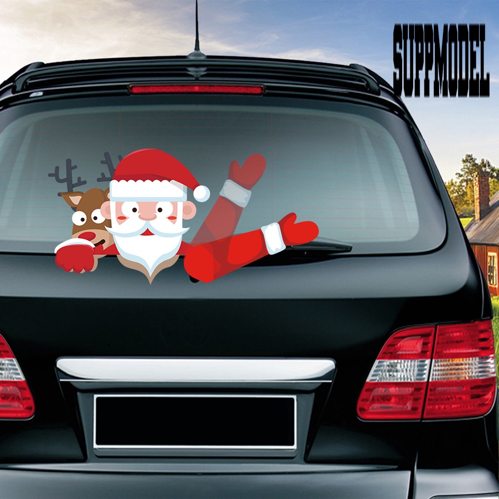 Stiker Wiper Motif Santa Claus Untuk Mobil