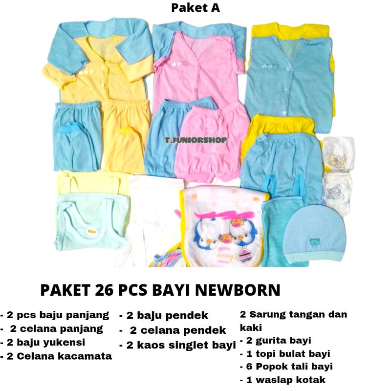 PAKET BAJU BAYI NEWBORN/PAKET PERLENGKAPAN BAJU BAYI BARU LAHIR