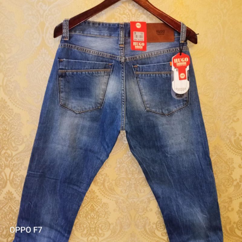HUGO®JAPAN . celana panjang pria denim hugo premium slimfit