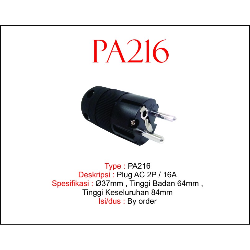 Plug AC 2 pin 16A
