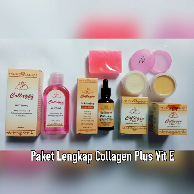 Paket Cream Collagen 5in1 Original [Cream,sabun,serum&amp;toner] + free bubble wrap