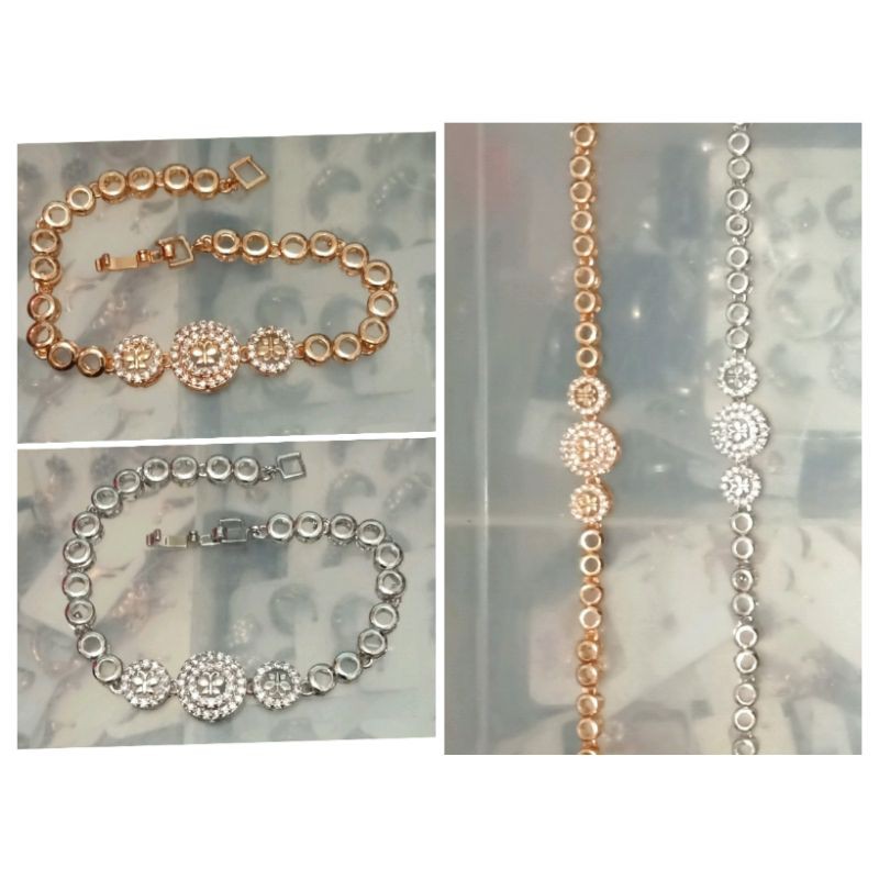 SB12. Gelang xuping wanita lapis emas dgn mata zircon UK 18 cm