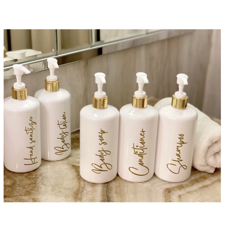 【GOGOMART】Botol Shampoo Sabun Refill / Wadah Isi Ulang Sabun Cair / Botol Pump Glossy Aesthetic - 500ml