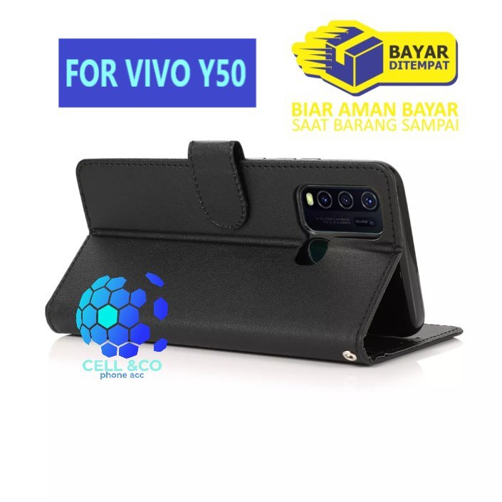 Flip cover VIVO Y50 Flip case buka tutup kesing hp casing flip case leather wallet