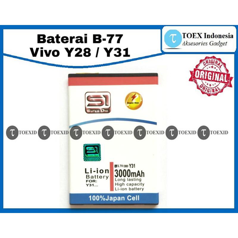 Baterai Vivo Y28 / Y31 B 77 - Batre Batrai Double Power IC - Super One Original B-77