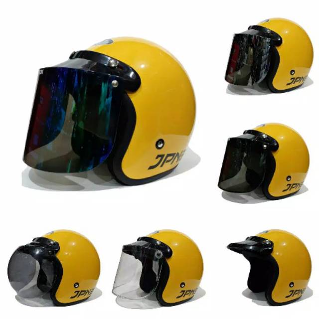 Helm JPN Retro arc Original Kuning Gloss