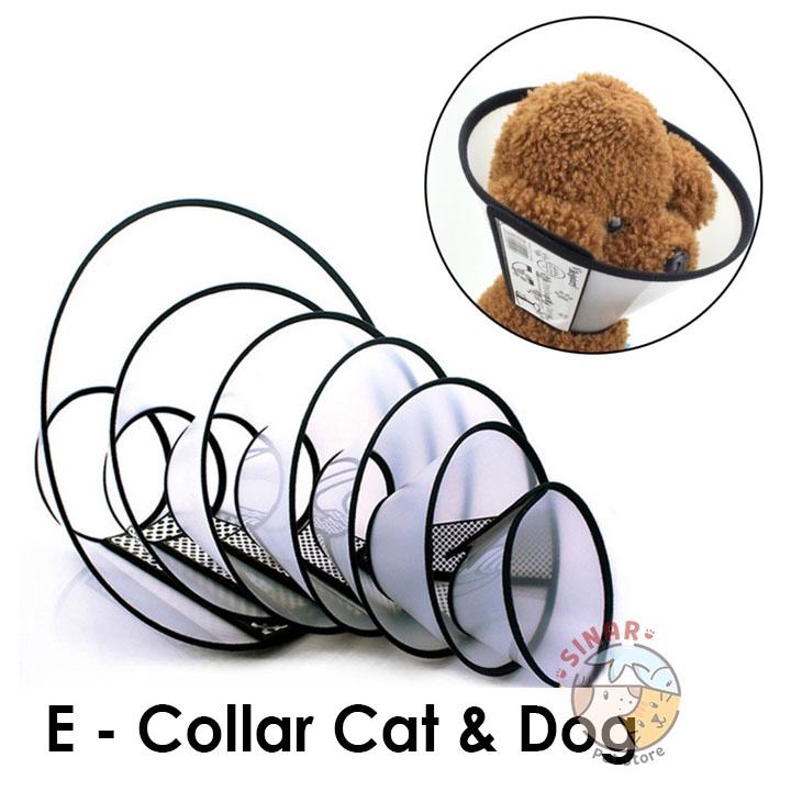 E Collar Pet Protection Cone Corong Pelindung Anjing Kucing Cat Dog Luka Operasi Pengobatan