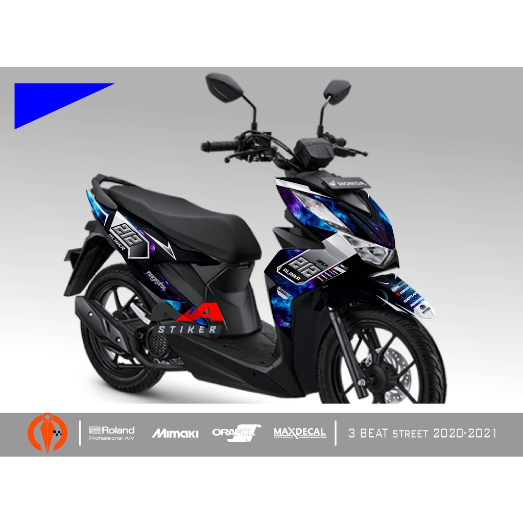 DECAL HONDA BEAT STREET 2020 HITAM NA STIKER B-3
