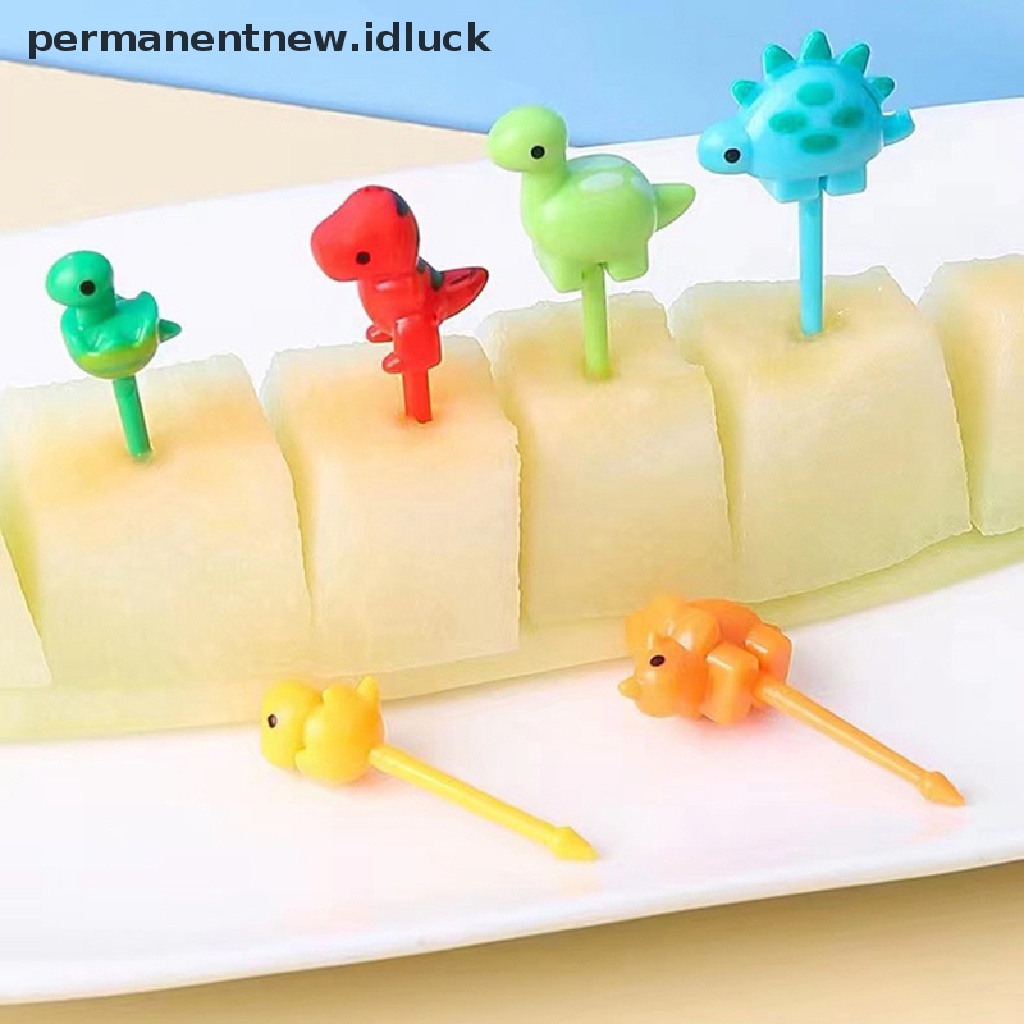 6 Pcs Garpu Buah Mini Bentuk Kartun Hewan Dinosaurus Untuk Anak