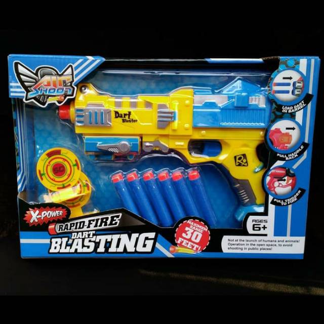 Mainan Anak pistol tembakan soft bullet Gun Dart Blaster