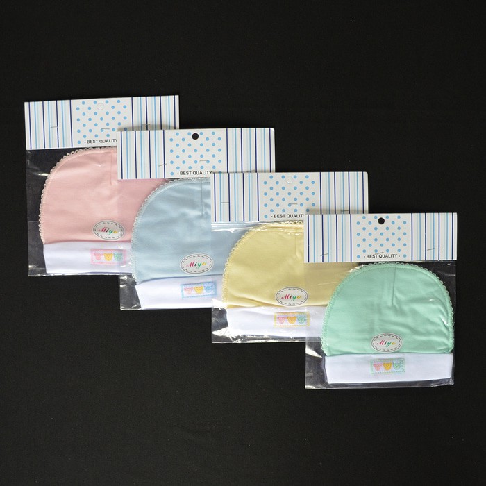 MIYO 1 Pcs Topi Bulat Bayi / Baby WARNA BKH Newborn (0-3M)