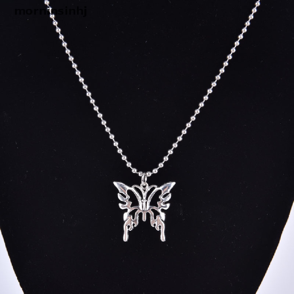 Mor Kalung Rantai Liontin Kupukupu Gothic Sexy Bahan Stainless Steel Untuk Wanita