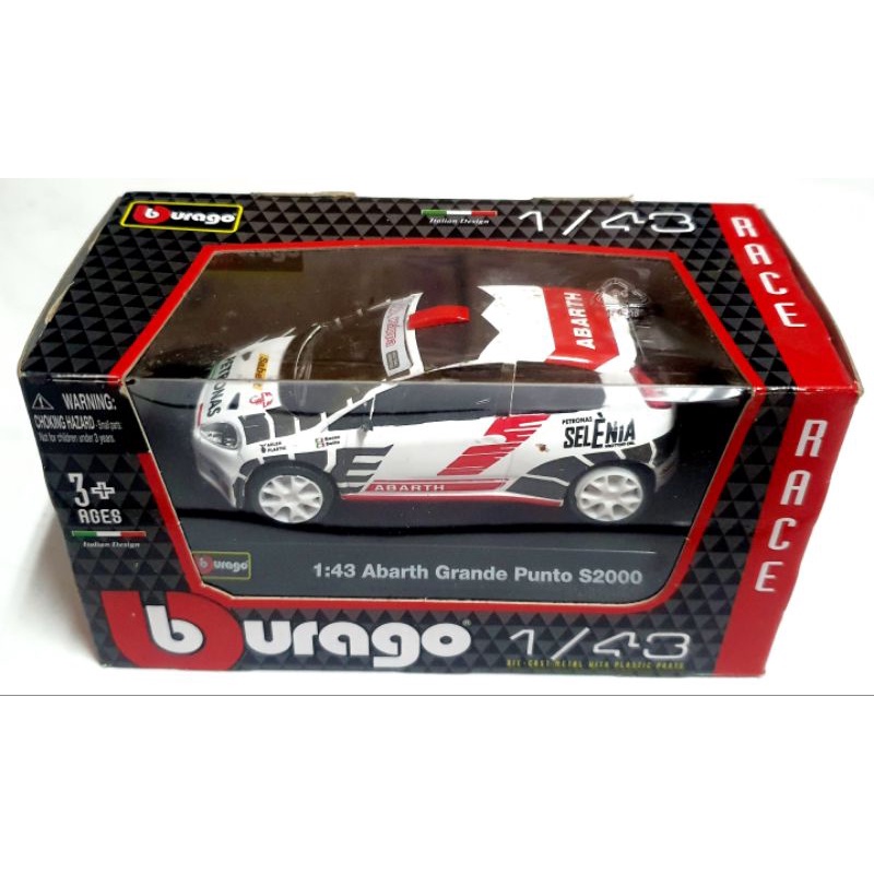 Bburago 1:43 Diecast Mobil Abarth Grande Punto Rally S2000 McLaren 12C GT3 Miniatur Mobil Mobilan Pajangan