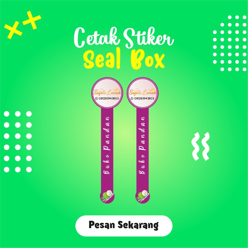 

Cetak Stiker segel sticker kemasan, seal, box murah label makanan, minuman, olshop, produk murah