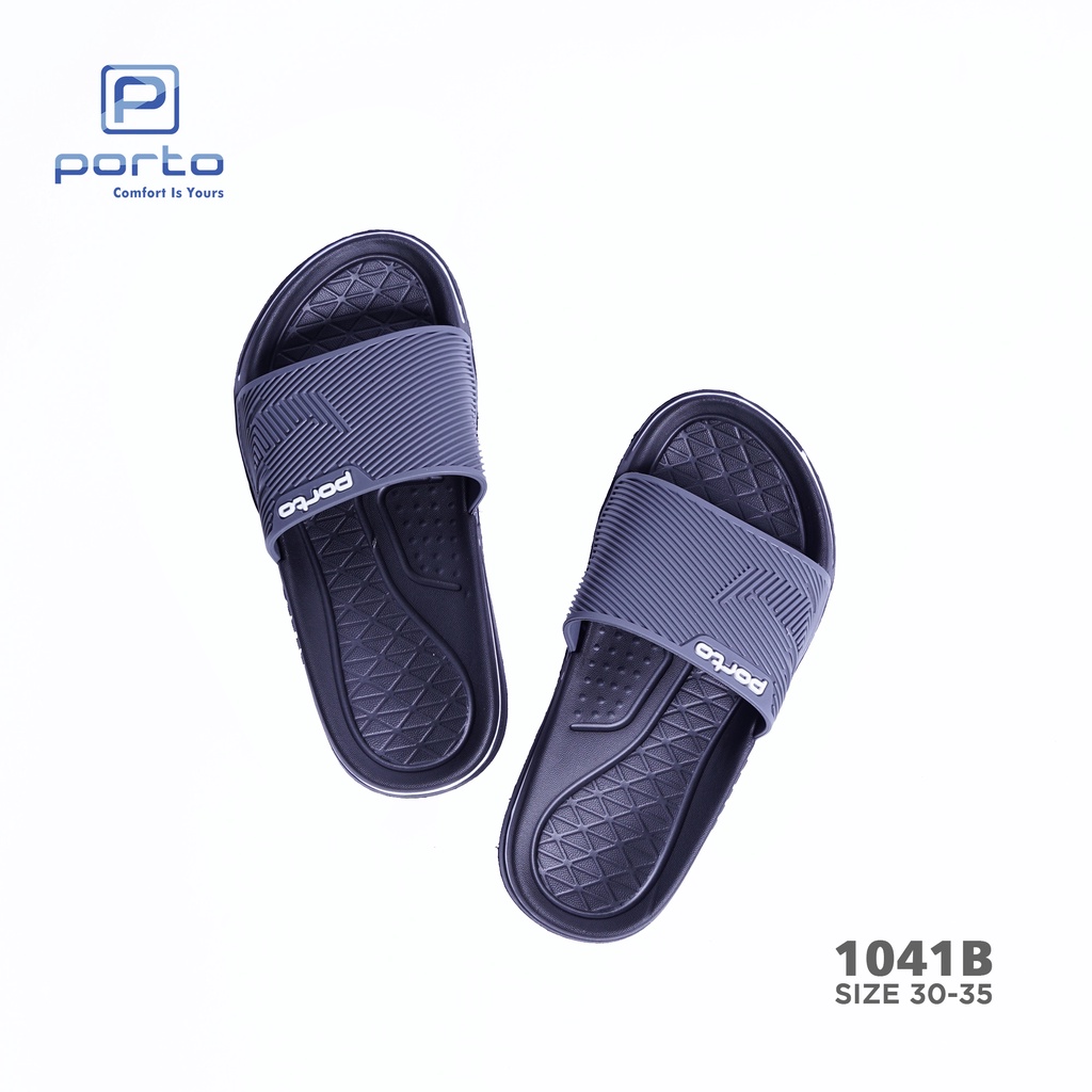 1041B - Porto Leveling Sandal Anak Laki Laki Selop Nyaman Casual Karet Terbaru Asli Porto