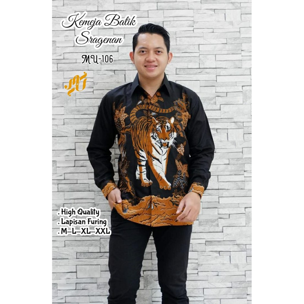 Macan KEMEJA BAJU BATIK PRIA SOLO LENGAN PANJANG FULL FURING KATUN HALUS ATASAN BATIK PREMIUM MODERN Mukti Utomo Batiksoloamanah CENDRAWASIH KERTOSONO BIRU JAGO SOGAN WIRAYUDHA MERAK NJOGET RAKABUMING SEKARTAJI SEMBODO KEMBAR SIAM PARI COKLAT KEMBANG